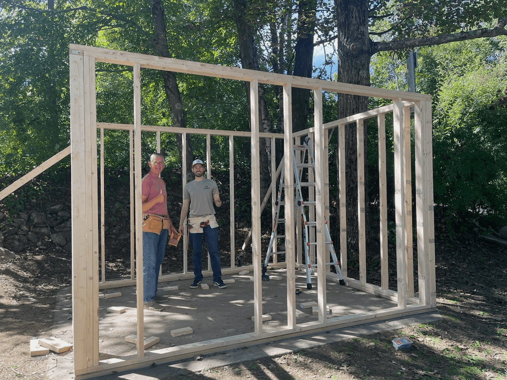 We've been framed. Window will be on left and door on right.